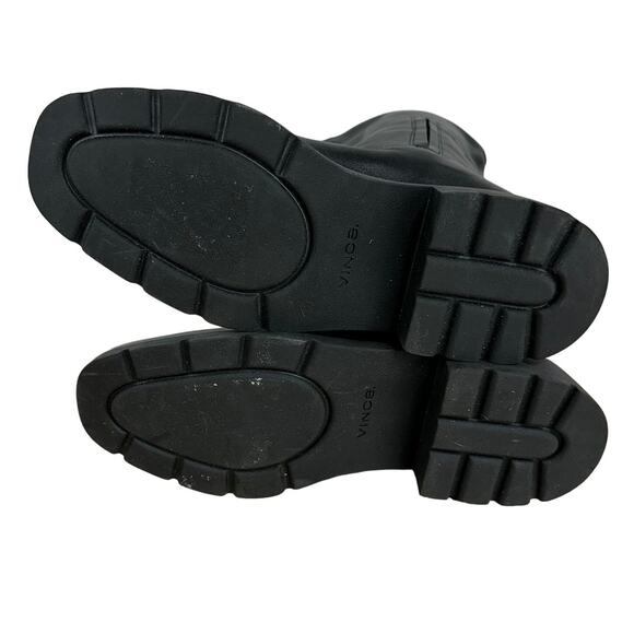 Vince NWOB Rune Slouch Leather Knee High Black Boots Size 8.5M Thick Lug Soles - Picture 10 of 11